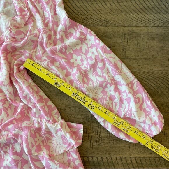 Free People Rebecca Pink and White Floral Mini, Size Small - Picture 12 of 13